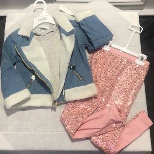 NEW Nicole Miller 4T Set Jacket, Shirt, Leggings